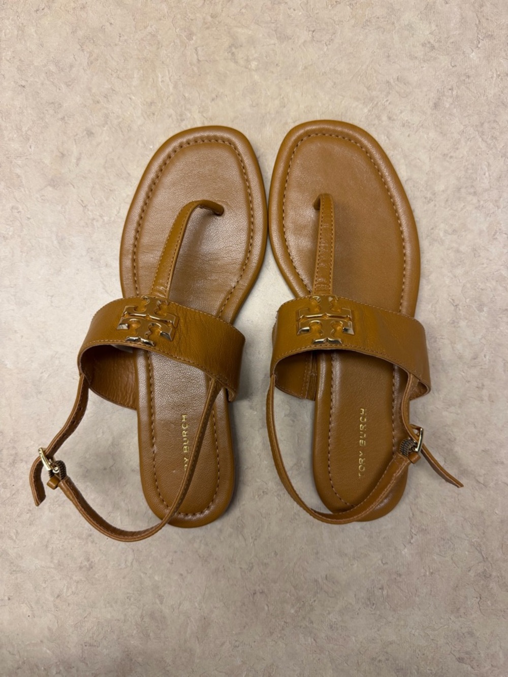 Tory Burch Eleanor Sandals with Gold Logo
